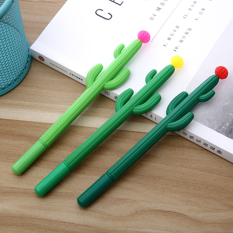 Creative Cactus Gel Pen Plant Black Sign Pen Office Pen Student Stationery