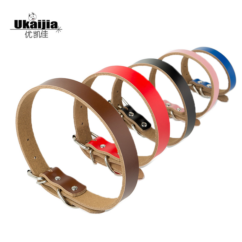 Pet Supplies Manufacturer Direct Sales Pure Cowhide Dog Collar Pure Cowhide Dog Collar Dog Chain Wholesale in Stock
