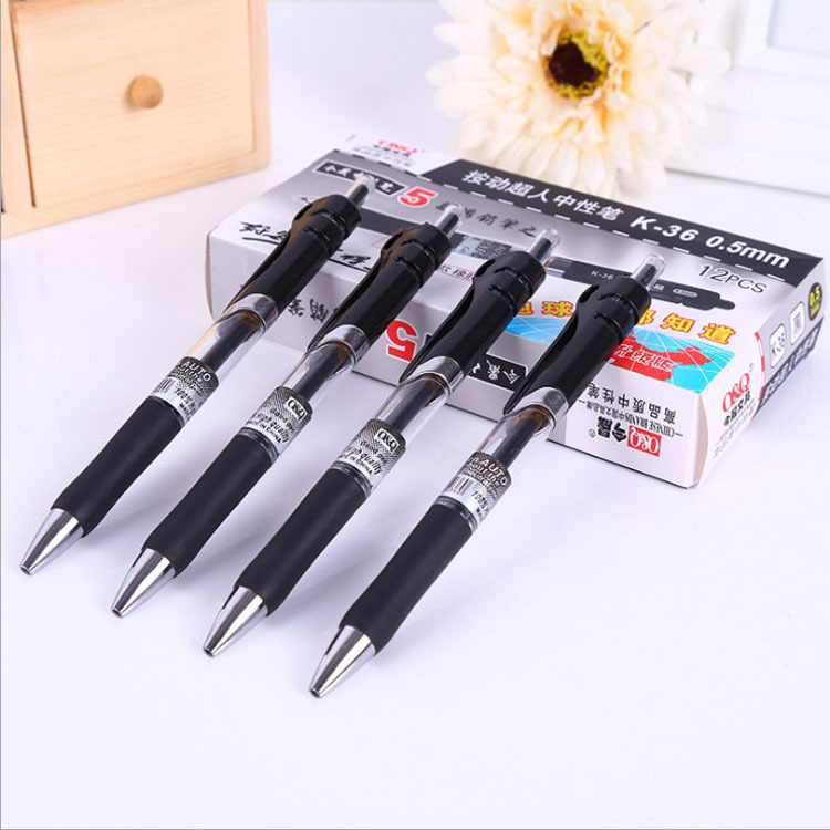 Office stationery student large capacity carbon 0.5mm bullet giant can write push type gel pen wholesale