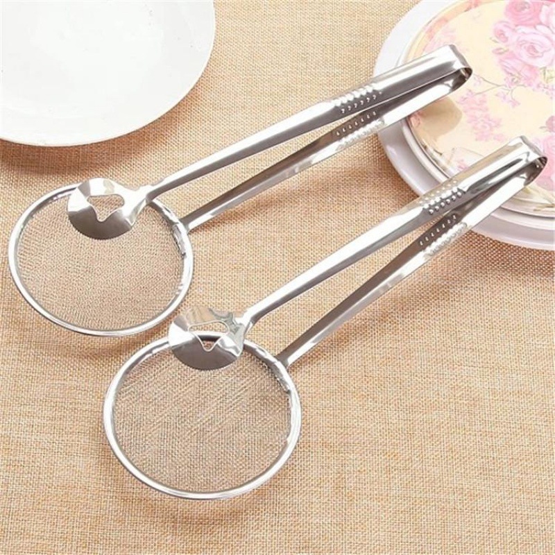 Kitchen Tools Stainless Steel Skimmer Oil Skimmer Frying Food Oil Skimmer Tofu Powder Sieve Filter Food Oil Clip