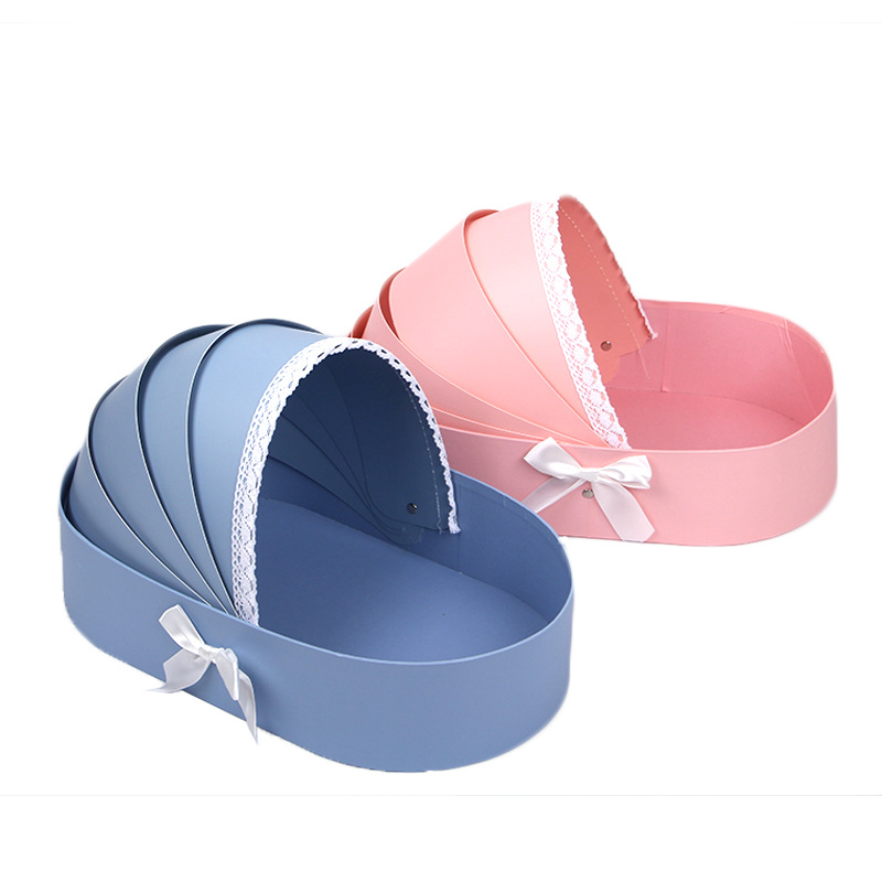 Creative Baby Cradle Flower Box Moon Gift Box Flower Packaging Box High-end Soap Bouquet Gift Box Wholesale