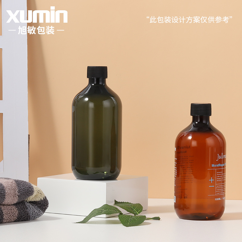 Cosmetics Large Volume Bottle 500ML Shampoo Bottle Pure Dew Empty Bottle 300 Plastic Toner Inner Seam Bottle in stock