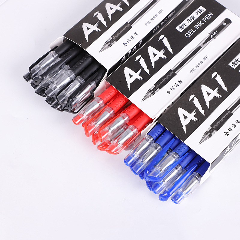 12-Pack European Standard Ballpoint Pens,Carbon Ink Signature Pens,Office Stationery,Water-Based Gel Pens,Black Bullet Tip 0.5mm