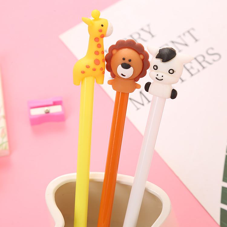 Cartoon Animal Park Gel Pen Creative Student Writing Test Black Pen Cute Office Stationery Sign Pen