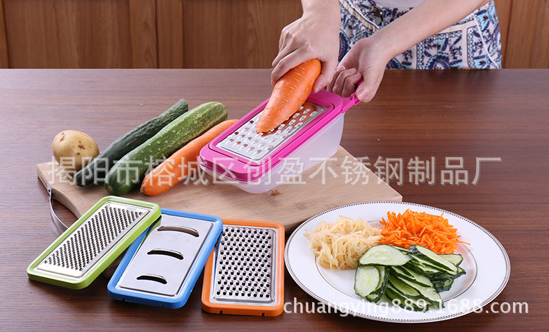 Kitchen Gadget Multi-Use Grater Fruit Vegetable Planer Mill Cutter Logo detail