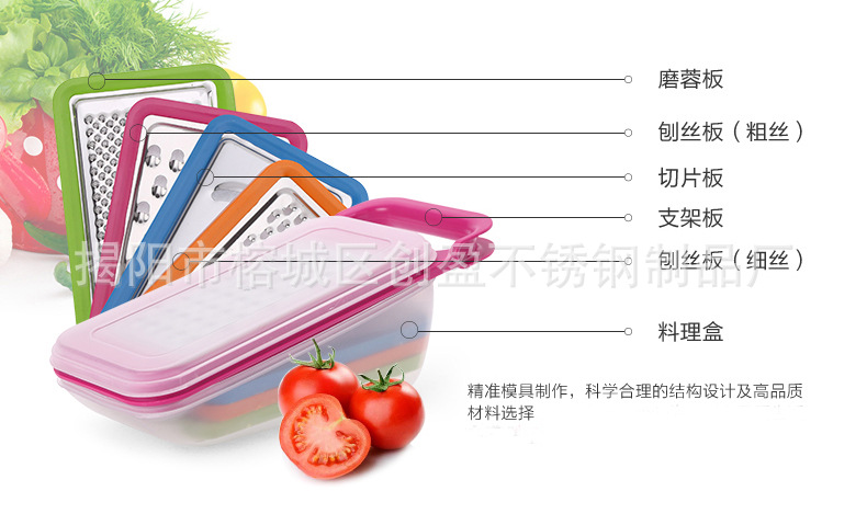 Kitchen Gadget Multi-Use Grater Fruit Vegetable Planer Mill Cutter Logo detail