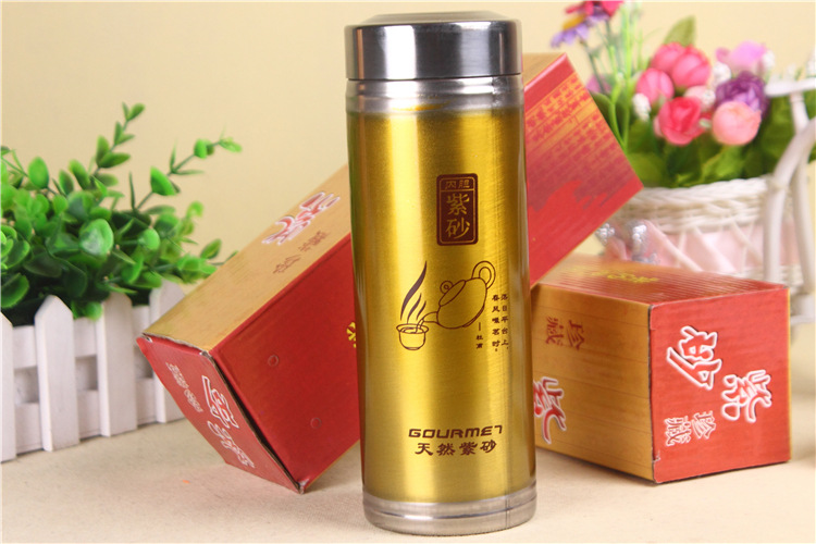 Purple sand Cup wholesale selenium-rich insulated stainless steel health Cup promotional gifts can be customized logo advertising Cup detail
