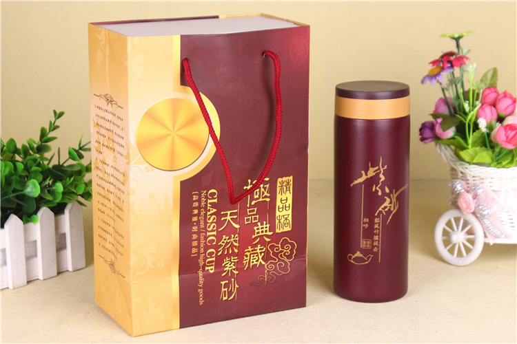 Purple sand Cup wholesale selenium-rich insulated stainless steel health Cup promotional gifts can be customized logo advertising Cup detail