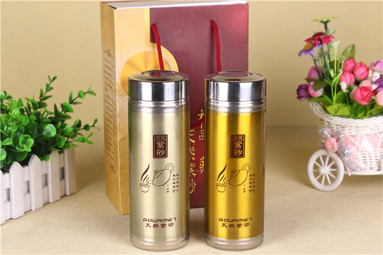 Purple sand Cup wholesale selenium-rich insulated stainless steel health Cup promotional gifts can be customized logo advertising Cup detail