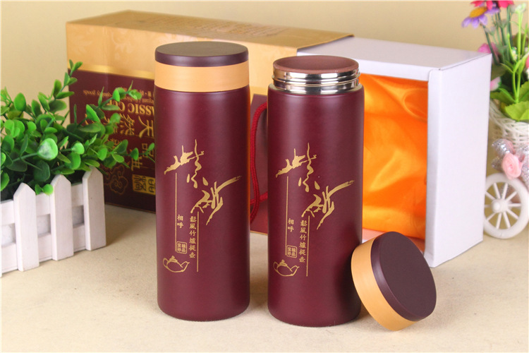 Purple sand Cup wholesale selenium-rich insulated stainless steel health Cup promotional gifts can be customized logo advertising Cup detail