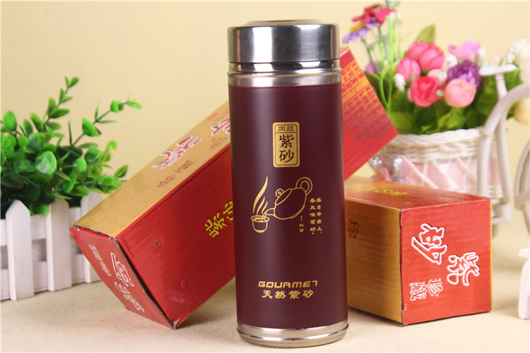 Purple sand Cup wholesale selenium-rich insulated stainless steel health Cup promotional gifts can be customized logo advertising Cup detail