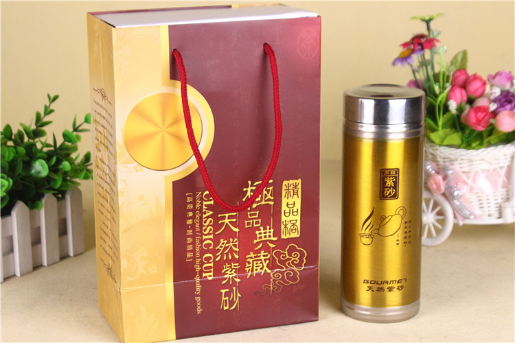 Purple sand Cup wholesale selenium-rich insulated stainless steel health Cup promotional gifts can be customized logo advertising Cup detail