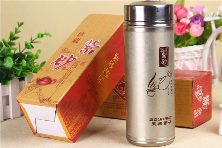 Purple sand Cup wholesale selenium-rich insulated stainless steel health Cup promotional gifts can be customized logo advertising Cup detail