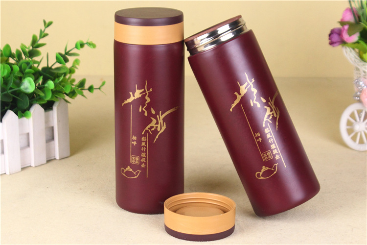 Purple sand Cup wholesale selenium-rich insulated stainless steel health Cup promotional gifts can be customized logo advertising Cup detail