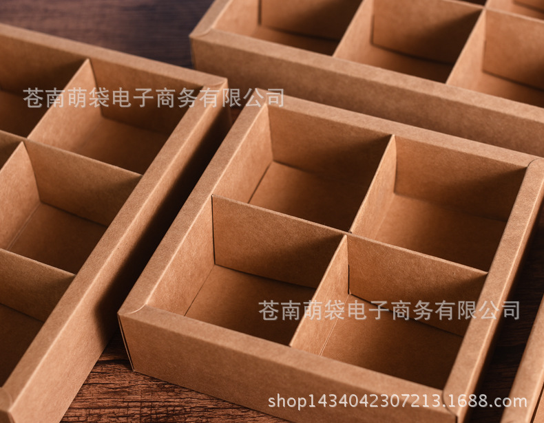4G 6 box box partition packaging box moon cake gift box Kraft paper box cake box dessert box detail