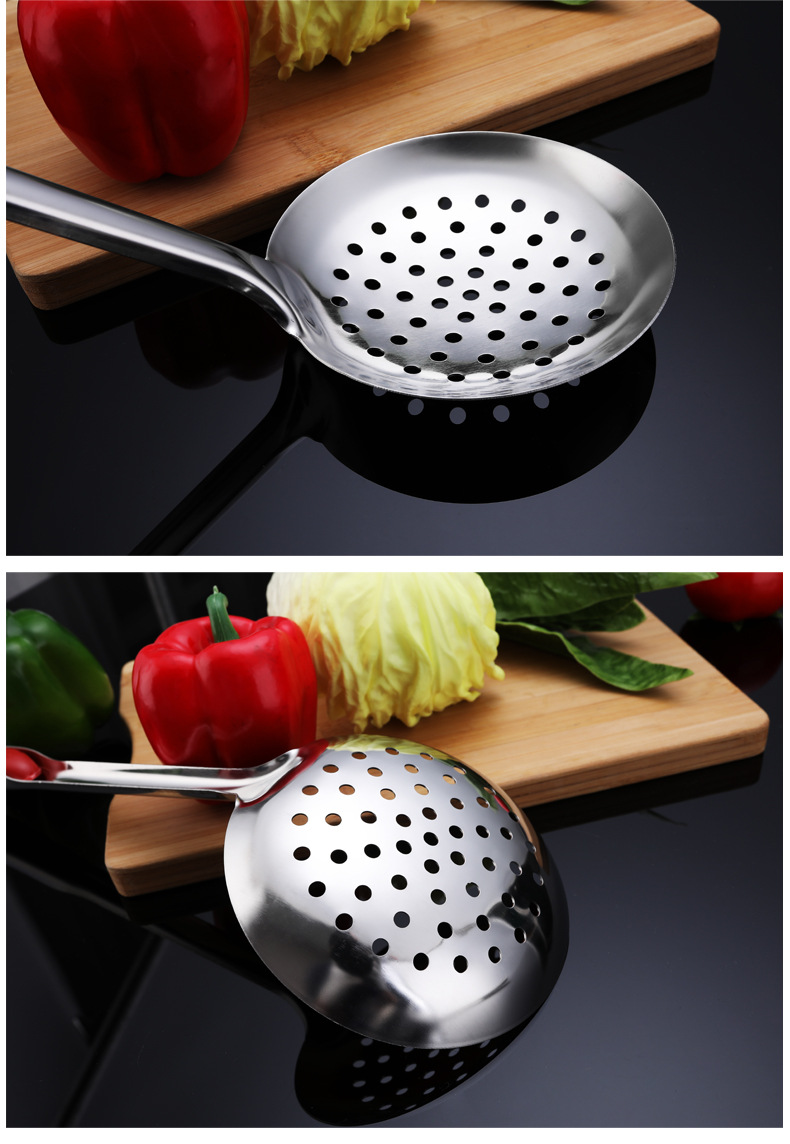 Thickened 201 Stainless Steel Large Colander Household Kitchen Hot Pot Frying Spoon Filter Spoon Drain Spoon Cooking Tool detail