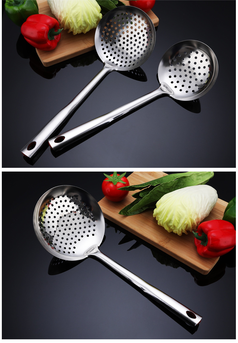 Thickened 201 Stainless Steel Large Colander Household Kitchen Hot Pot Frying Spoon Filter Spoon Drain Spoon Cooking Tool detail