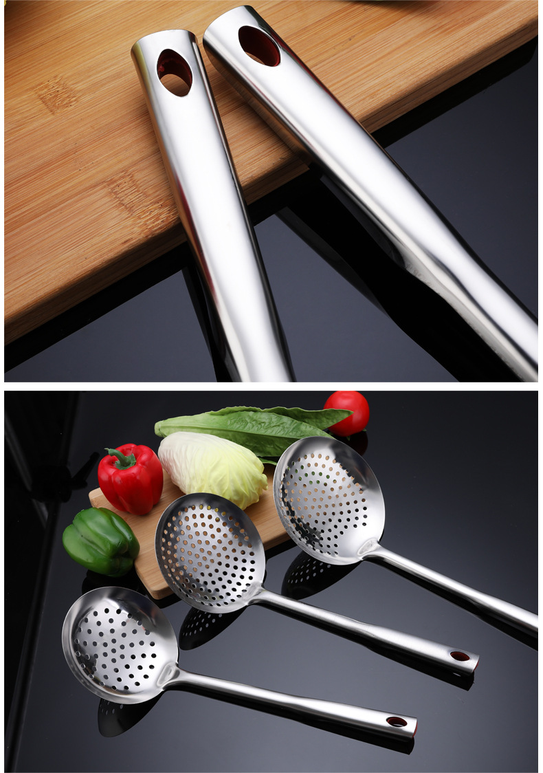 Thickened 201 Stainless Steel Large Colander Household Kitchen Hot Pot Frying Spoon Filter Spoon Drain Spoon Cooking Tool detail