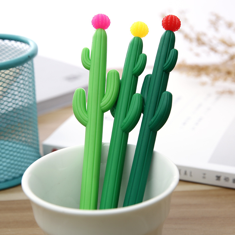 Creative Cactus Gel Pen Plant Black Sign Pen Office Pen Student Stationery detail