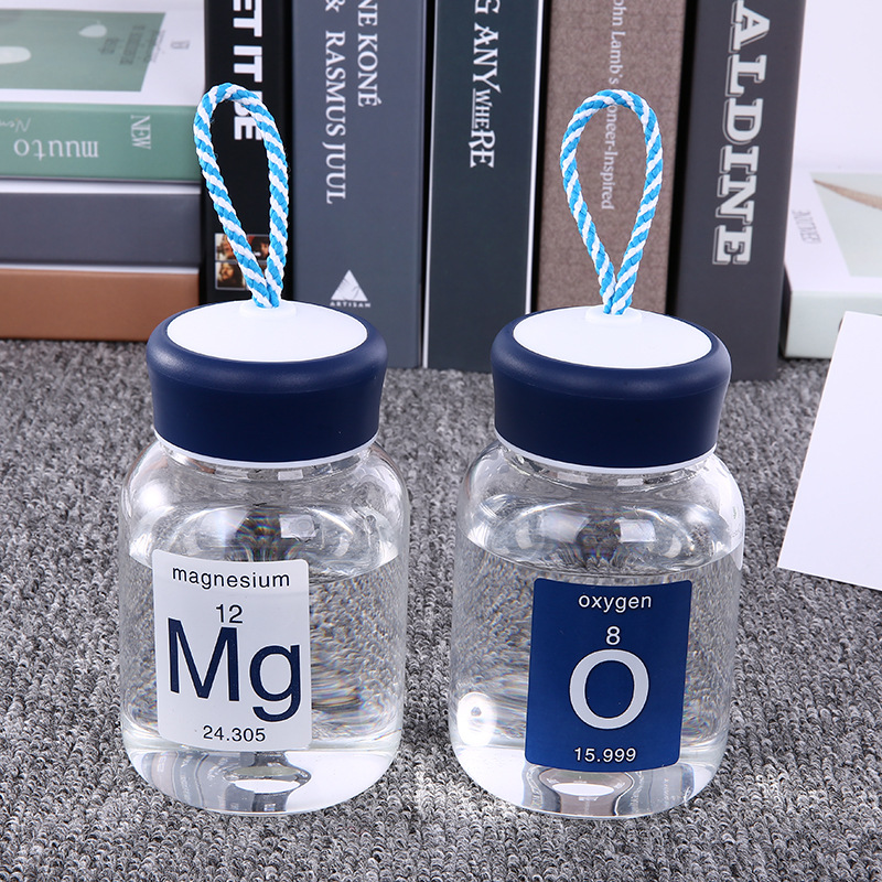 Creative and Trendy Gift High Borosilicate Xiaoding Glass Big Belly Simple Leak-proof Portable Water Cup Hanging Rope Cup