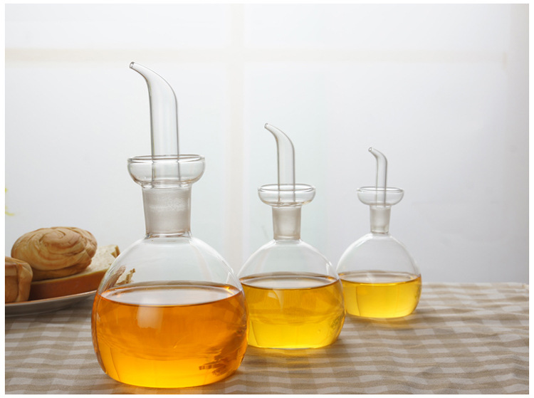 Glass Oil Pot Household Oil Bottle Kitchen Supplies Seasoning Bottle with Lid Oil Vinegar Bottle Glass Oil Pot Pot detail