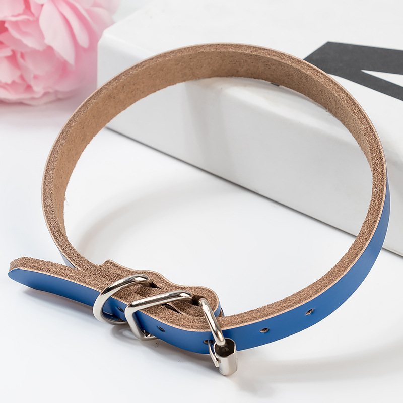 Pet Supplies Manufacturer Direct Sales Pure Cowhide Dog Collar Pure Cowhide Dog Collar Dog detail