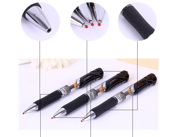 Office stationery student large capacity carbon 0.5mm bullet giant can write push type gel pen wholesale detail