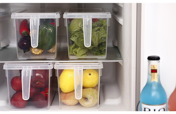 Refrigerator Storage Box Transparent Plastic Kitchen Storage Fruit Egg with Lid Storage Box Refrigerated Refrigerator Storage detail