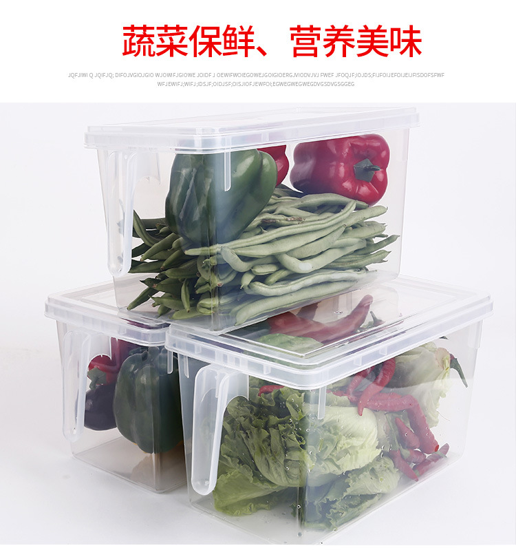 Refrigerator Storage Box Transparent Plastic Kitchen Storage Fruit Egg with Lid Storage Box Refrigerated Refrigerator Storage detail