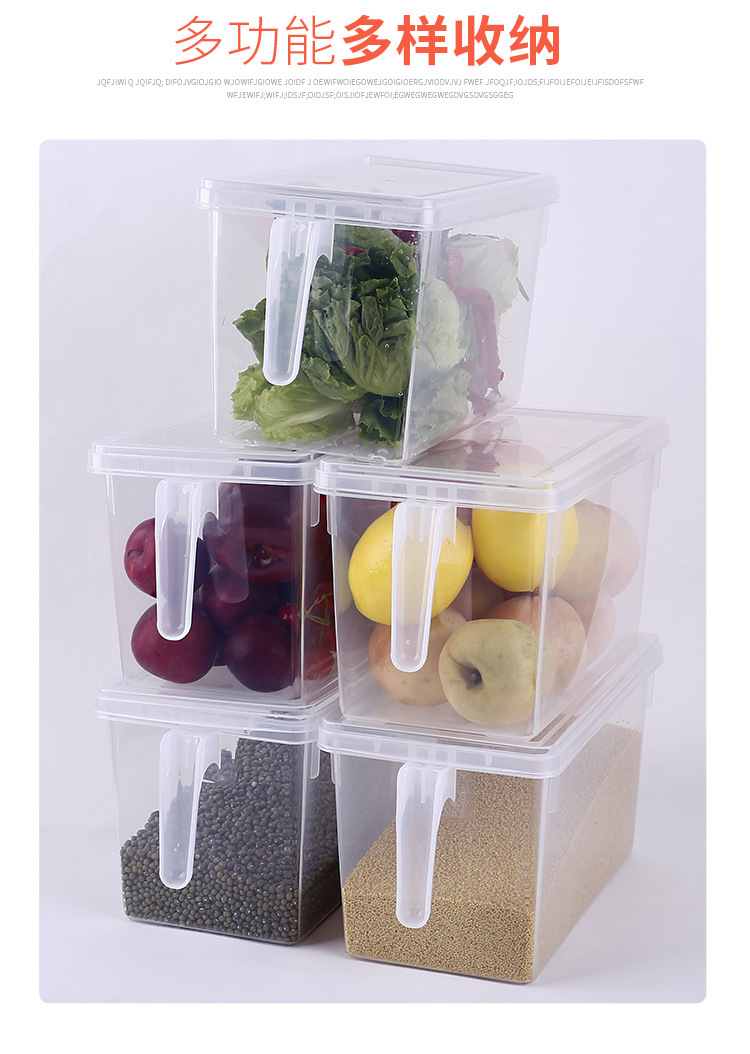 Refrigerator Storage Box Transparent Plastic Kitchen Storage Fruit Egg with Lid Storage Box Refrigerated Refrigerator Storage detail