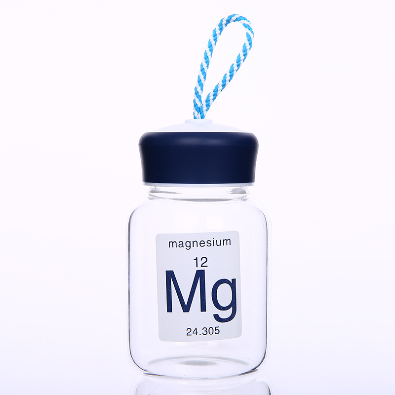 Creative and Trendy Gift High Borosilicate Xiaoding Glass Big Belly Simple Leak-proof Portable Water Cup Hanging Rope Cup detail