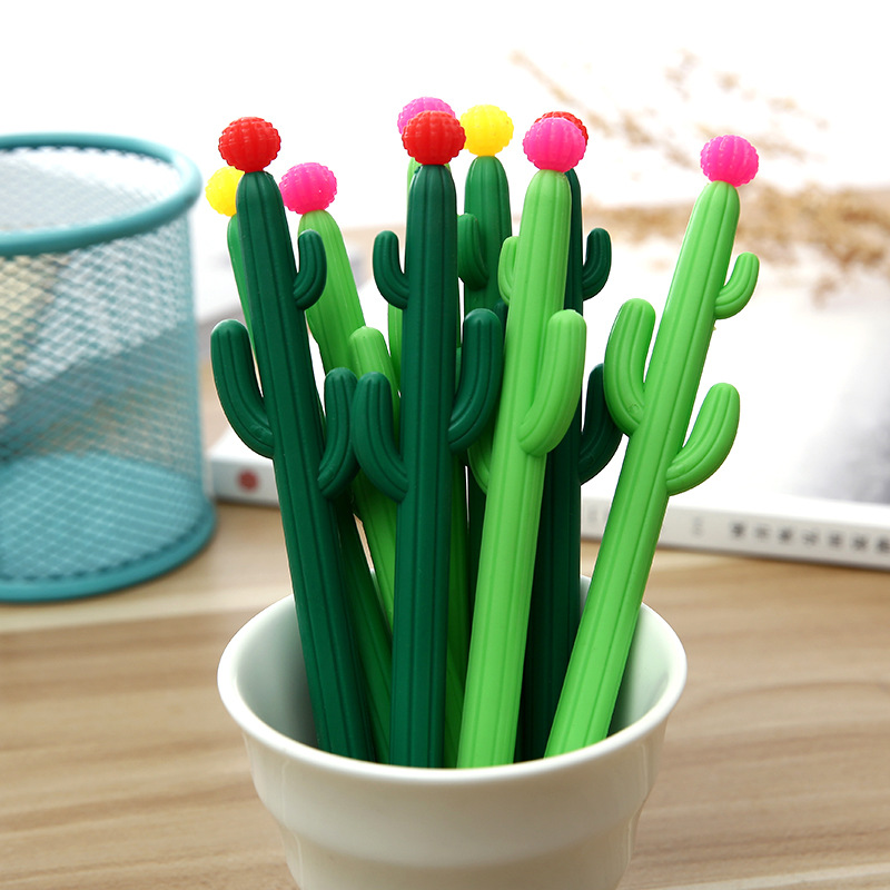 Creative Cactus Gel Pen Plant Black Sign Pen Office Pen Student Stationery detail