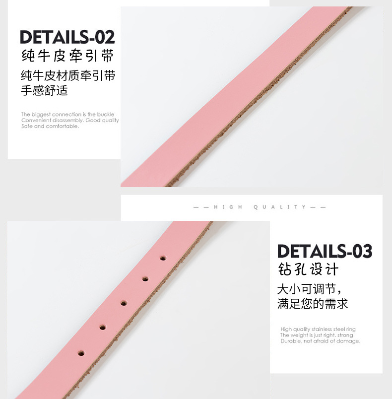 Pet Supplies Manufacturer Direct Sales Pure Cowhide Dog Collar Pure Cowhide Dog Collar Dog detail