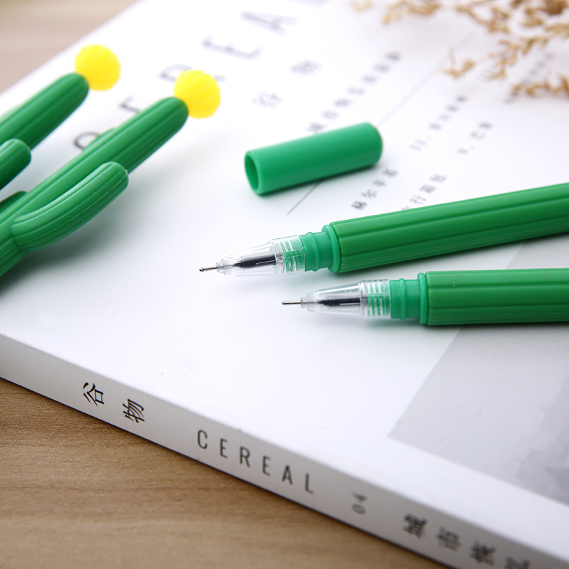 Creative Cactus Gel Pen Plant Black Sign Pen Office Pen Student Stationery detail