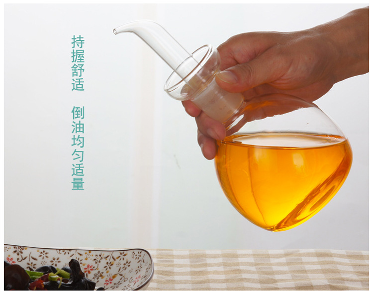Glass Oil Pot Household Oil Bottle Kitchen Supplies Seasoning Bottle with Lid Oil Vinegar Bottle Glass Oil Pot Pot detail
