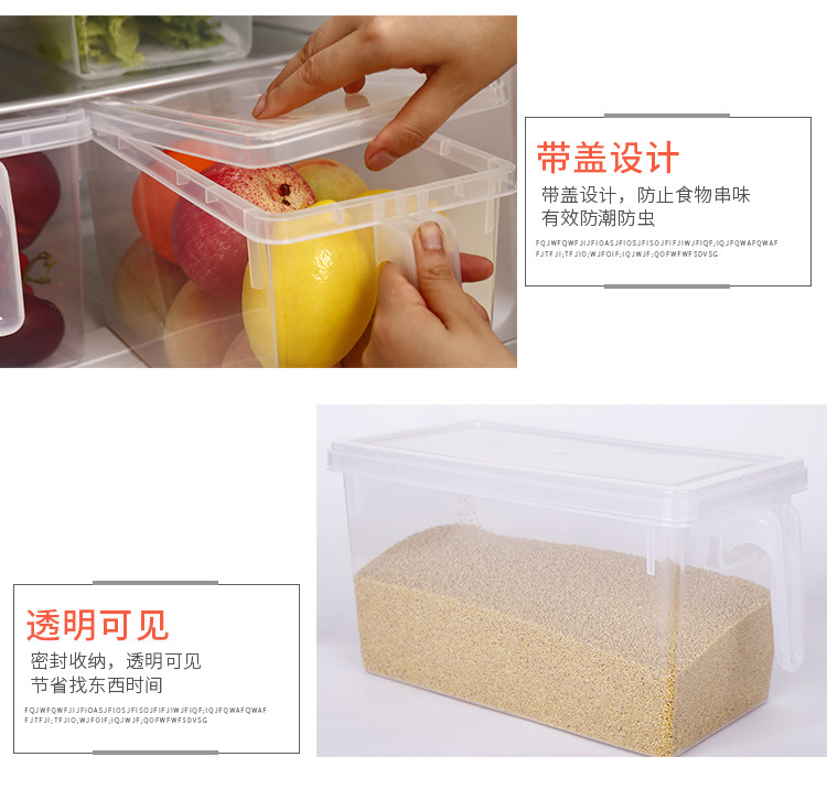 Refrigerator Storage Box Transparent Plastic Kitchen Storage Fruit Egg with Lid Storage Box Refrigerated Refrigerator Storage detail