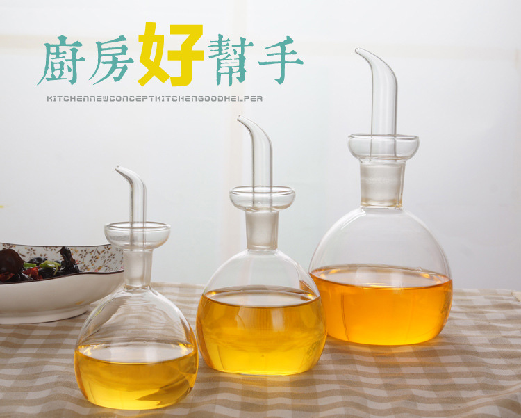 Glass Oil Pot Household Oil Bottle Kitchen Supplies Seasoning Bottle with Lid Oil Vinegar Bottle Glass Oil Pot Pot detail