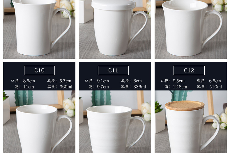 Manufacturer Wholesale White Ceramic Cup Creative Advertising Promotional Gift Mug with Logo White Tire detail