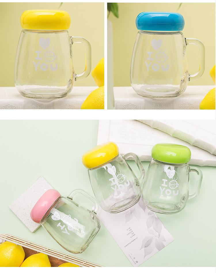 Creative Glass Flower tea cup handy cup Penguin Cup gift advertising Cup couple water Cup promotional LOGO detail