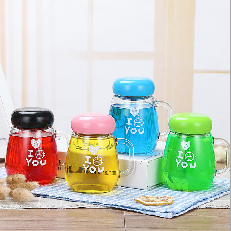 Creative Glass Flower tea cup handy cup Penguin Cup gift advertising Cup couple water Cup promotional LOGO