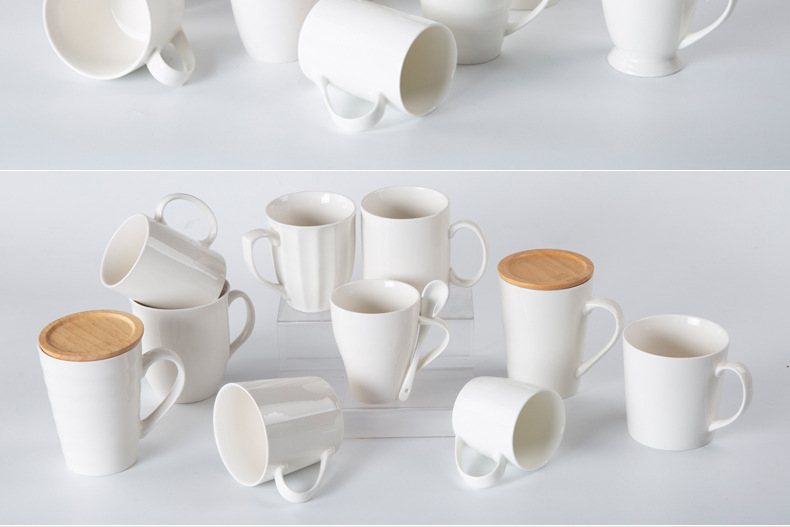 Manufacturer Wholesale White Ceramic Cup Creative Advertising Promotional Gift Mug with Logo White Tire detail