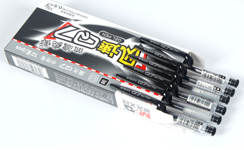 Morning Light Q7 Gel Pen 0.5mm Bullet Tip Water-Based Pen Signature Pen Black Office Student Stationery Supplies Smooth Writing detail