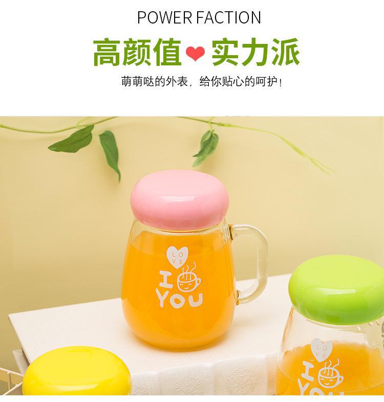 Creative Glass Flower tea cup handy cup Penguin Cup gift advertising Cup couple water Cup promotional LOGO detail