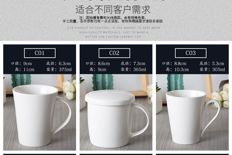 Manufacturer Wholesale White Ceramic Cup Creative Advertising Promotional Gift Mug with Logo White Tire detail