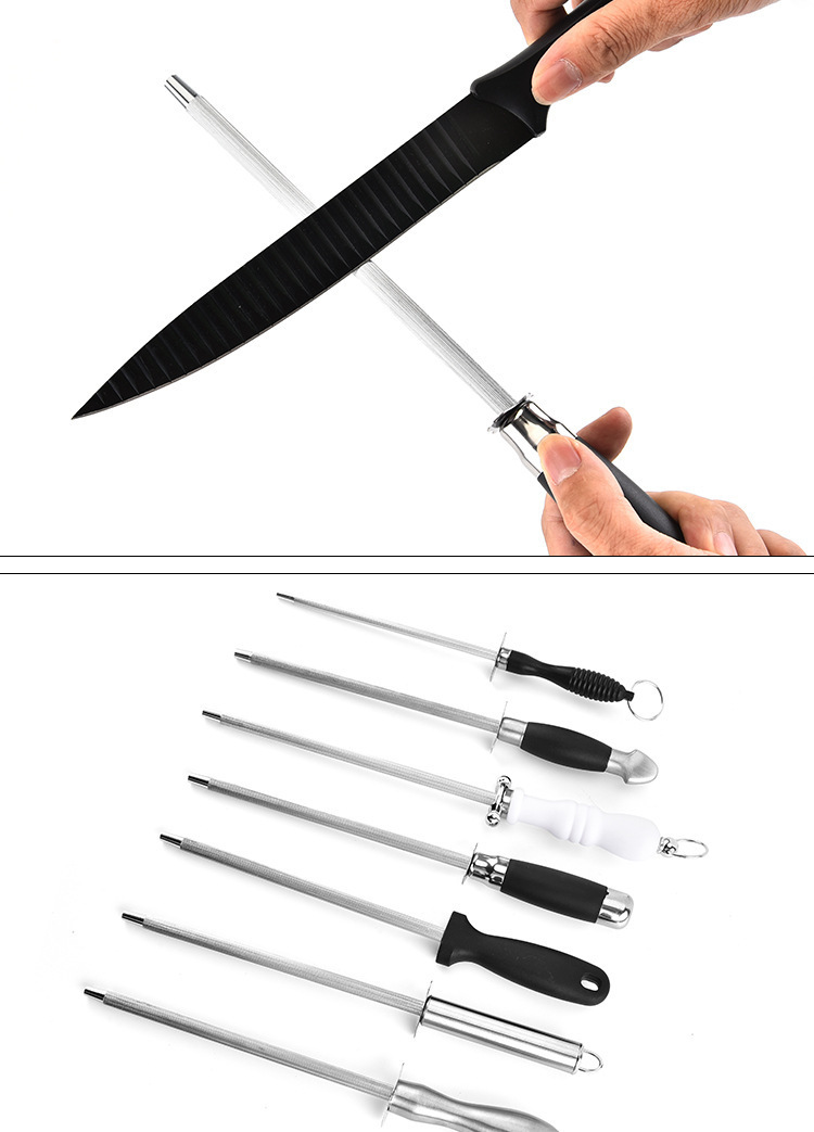 Grinding Rod wholesale Yangjiang stainless steel kitchen sharpening tool factory direct supply sharpening rod combination set can print logo detail