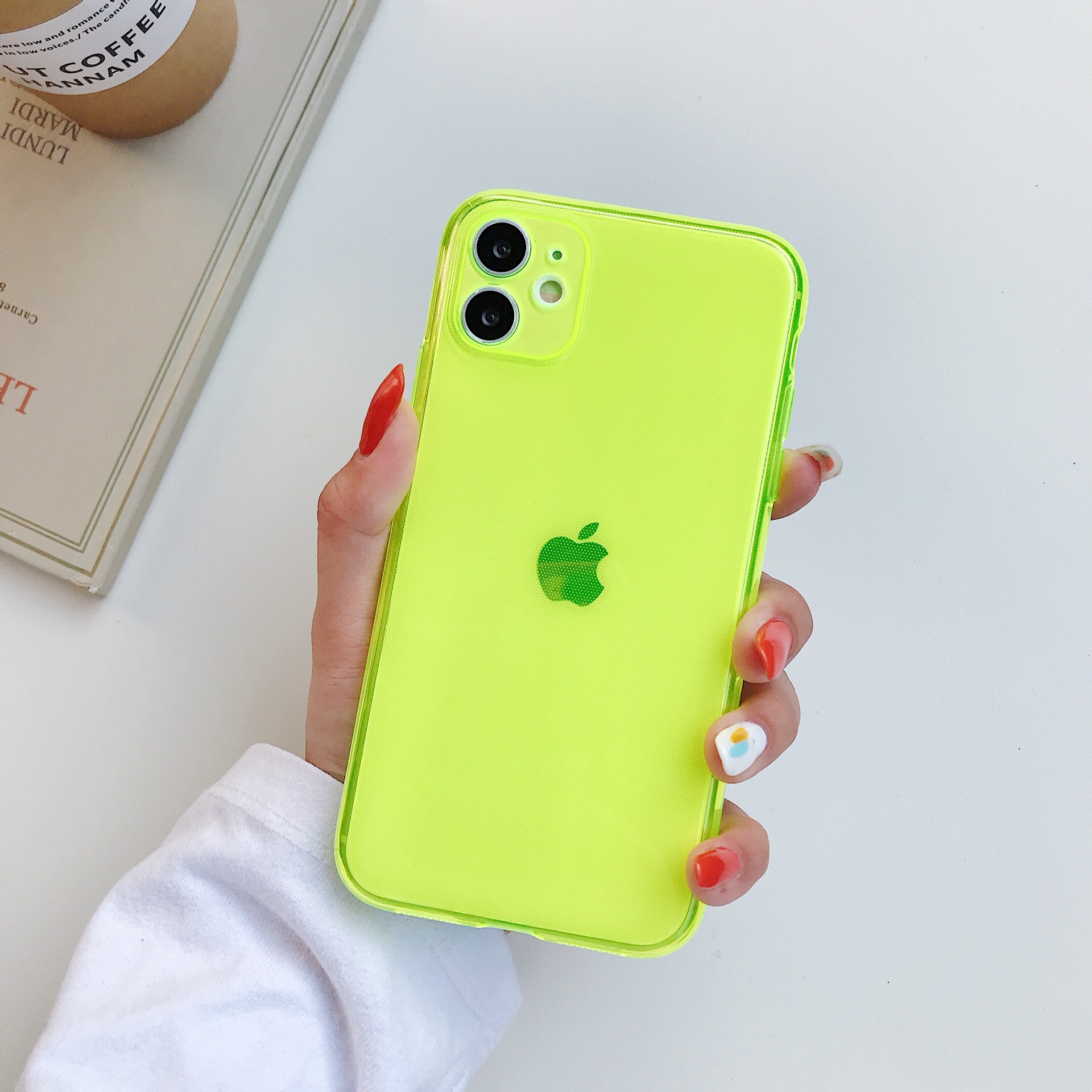 Suitable for Apple Iphone17E/Air/16/15Pro Max/I14 Fluorescent Color Mobile Phone Case Soft Shell Protective Cover detail