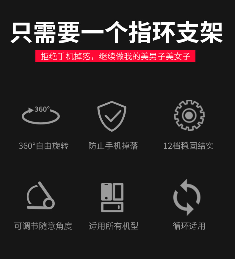 New mobile phone bracket ring buckle creative bracket LOGO gift universal lazy car bracket creative rotation detail