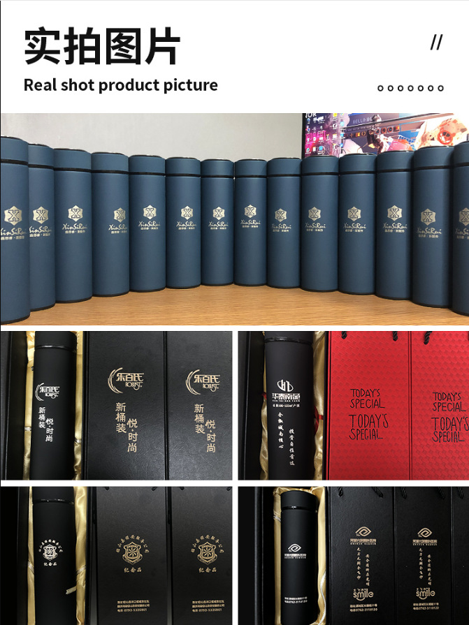 Factory wholesale stainless steel double thermos cup frosted business straight Cup creative advertising gift Cup lettering logo detail