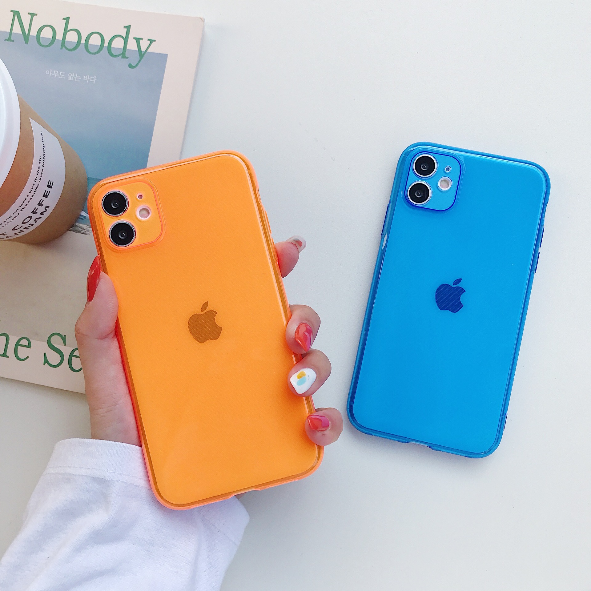 Suitable for Apple Iphone17E/Air/16/15Pro Max/I14 Fluorescent Color Mobile Phone Case Soft Shell Protective Cover detail