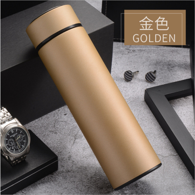 Factory wholesale stainless steel double thermos cup frosted business straight Cup creative advertising gift Cup lettering logo detail
